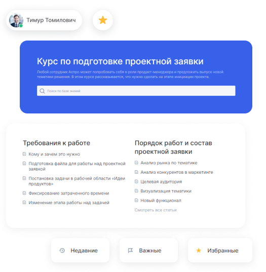 База знаний Аспро.Agile: курс по подготовке проектной заявки и списки статей